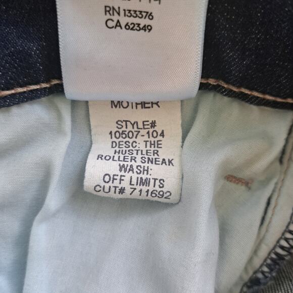 MOTHER The Hustle Roller Sneak High Waist Wide Leg Jeans Size 30 Off Limits Dark - Picture 13 of 15